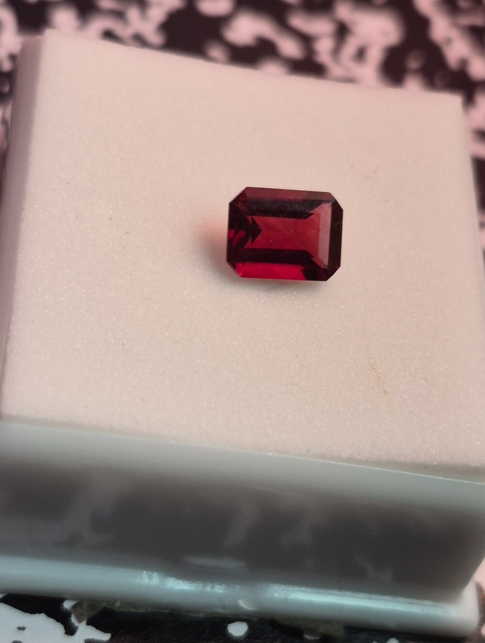 Red Labradorite - Deep Red Emerald-Cut Gemstone